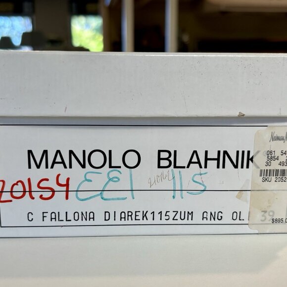 Manolo Blahnik Green “Snakeskin” Heels - Picture 2 of 13